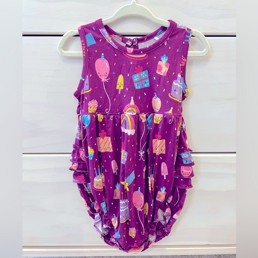 Little sleepies happy birthday romper and onesie